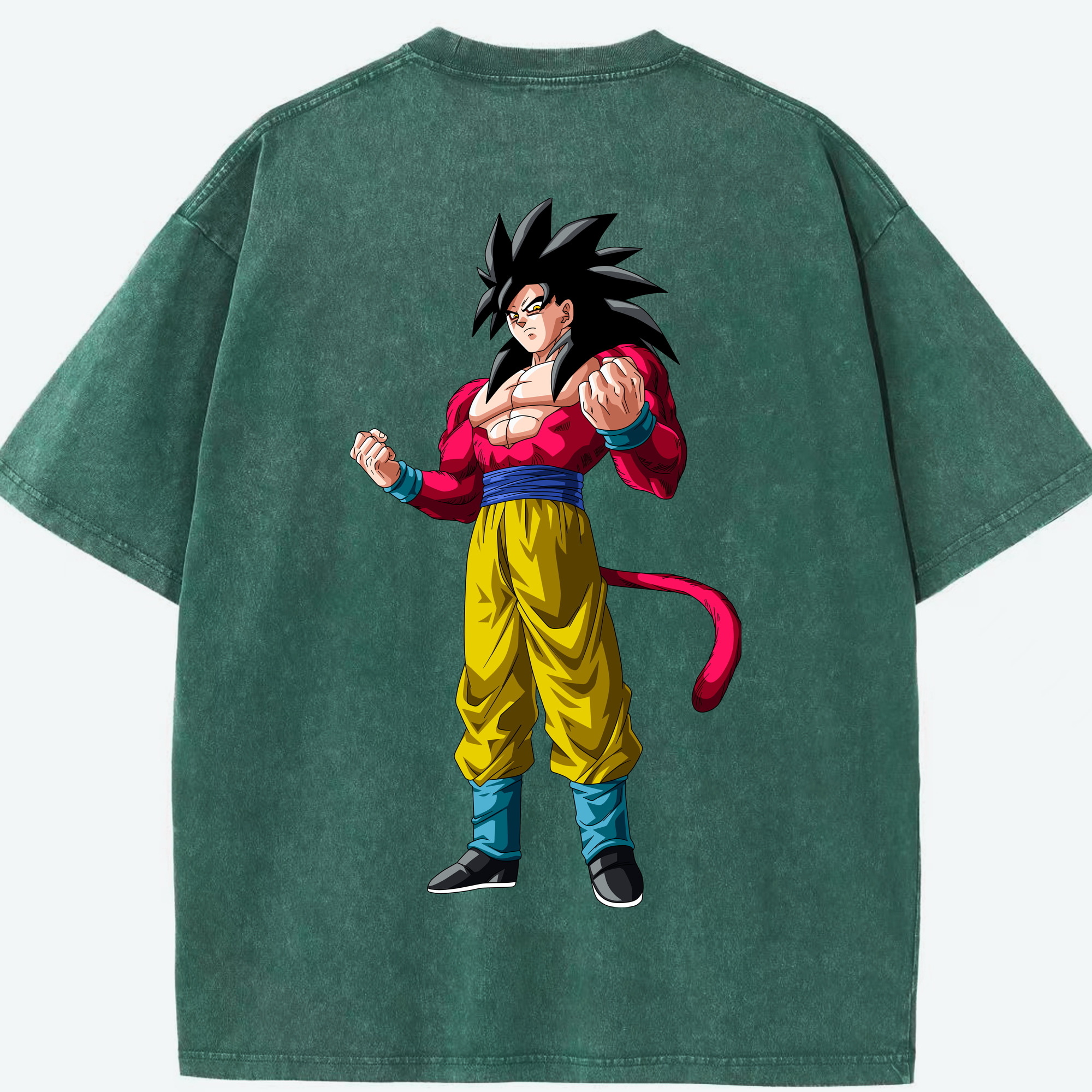 （画像用） ドラゴンボール 孫悟空（そん ごくう）Son Goku カカロット DRAGON BALL Kakarotto 綿100% ヴィンテージ風 半袖Tシャツ（背面プリント）